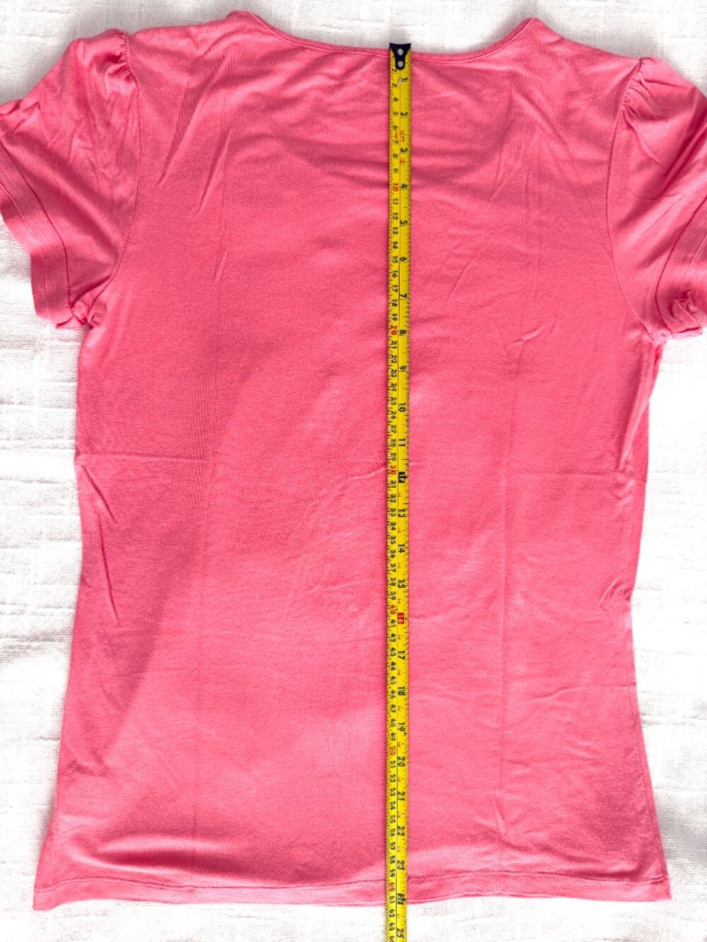 Ivy Crew Pink Ruffle Front Knit Top Crochet Accent Short Sleeve Size S - Picture 12 of 12